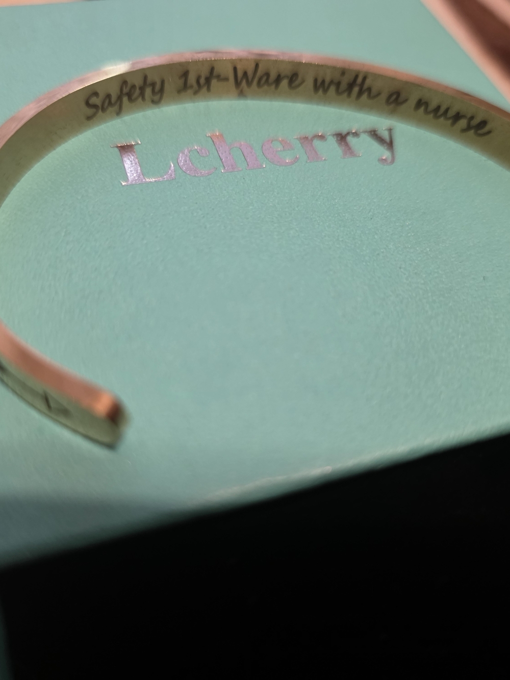 Gold Nurse Message Cuff Bracelet - Gold Open Bangle